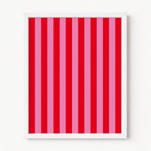 Affiche Rayures verticales rouges et roses
