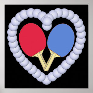Affiche RB Ping Pong Paddle Coeur