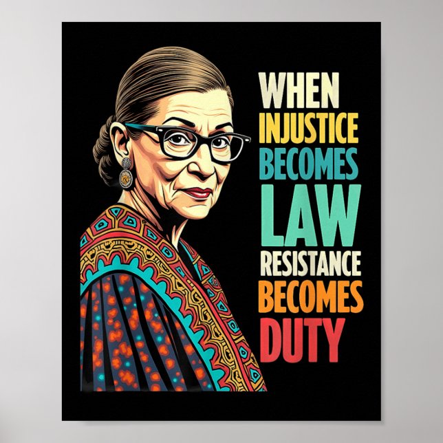 Affiche Rbg Quand L'Injustice Devient La Résistance À La L (Devant)
