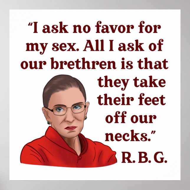 Affiche RBG Ruth Bader Ginsburg Citation Droits des femmes (Devant)