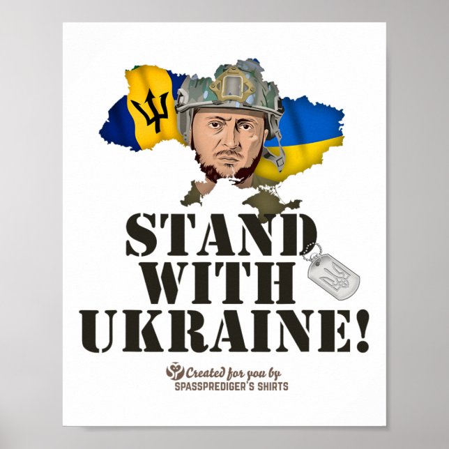 Affiche Rdos Soutien à l'Ukraine Drapeau Zelensky Rdos  (Devant)