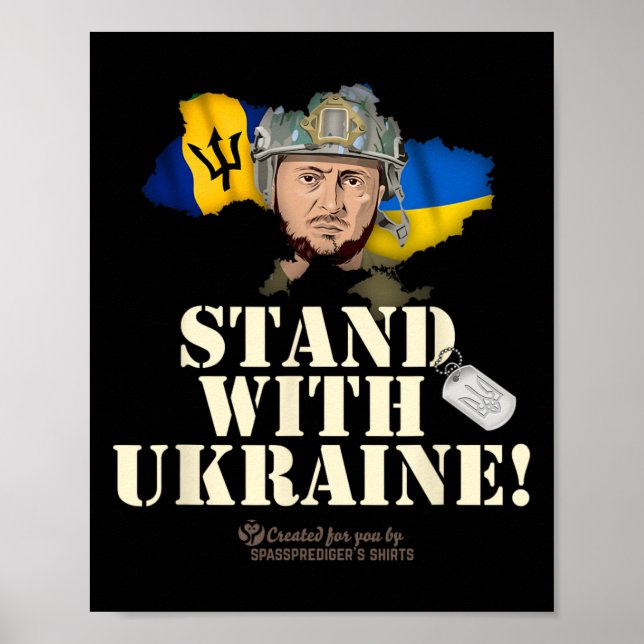 Affiche Rdos Soutien à l'Ukraine Selensky Drapeau de Rdos  (Devant)