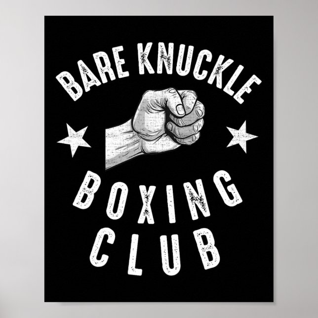 Affiche Re Boxe à Poings Nus Hommes Combat de Poings Boxeu (Devant)