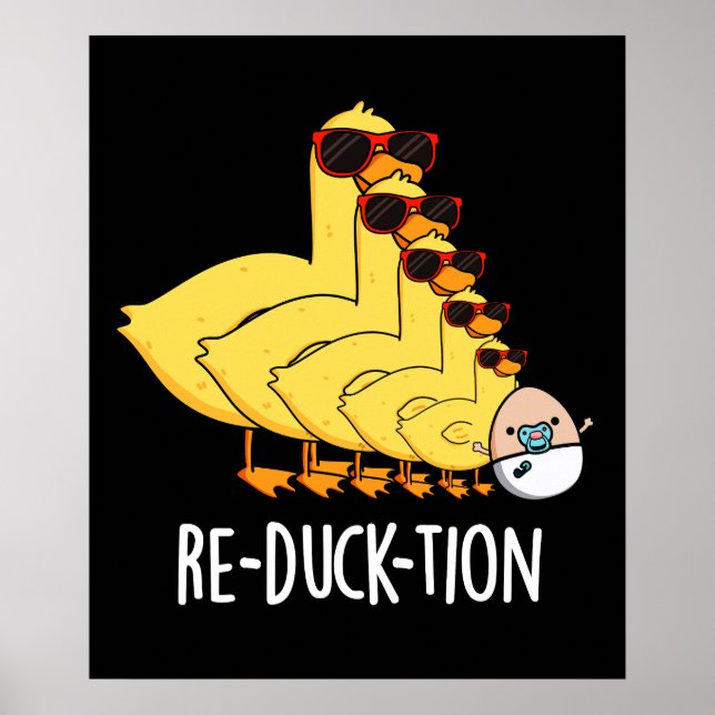 Affiche Re-duck tion Funny Animal Canard Pun Dark BG (Devant)