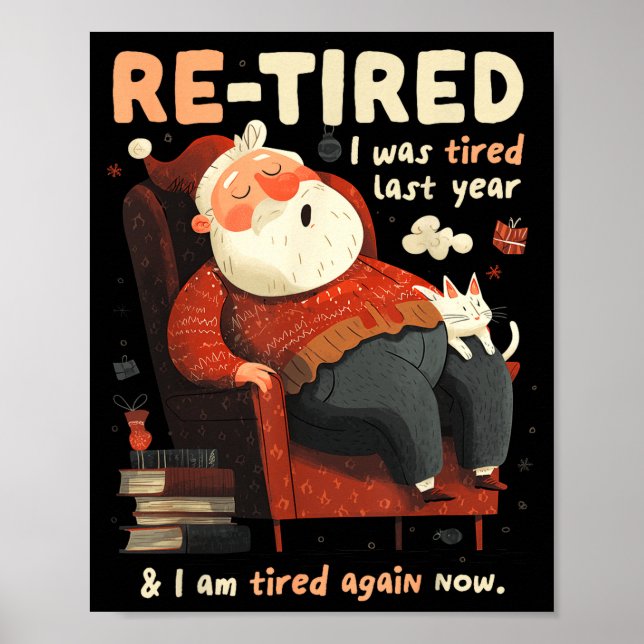 Affiche Re-tired Santa Definition Funny  (Devant)