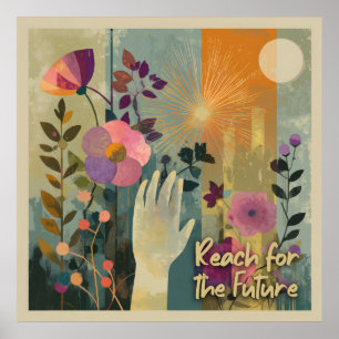 Affiche Reach for the Future - Solarpunk Art Print