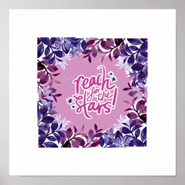 Affiche Reach For the Stars in Purple Color (Devant)