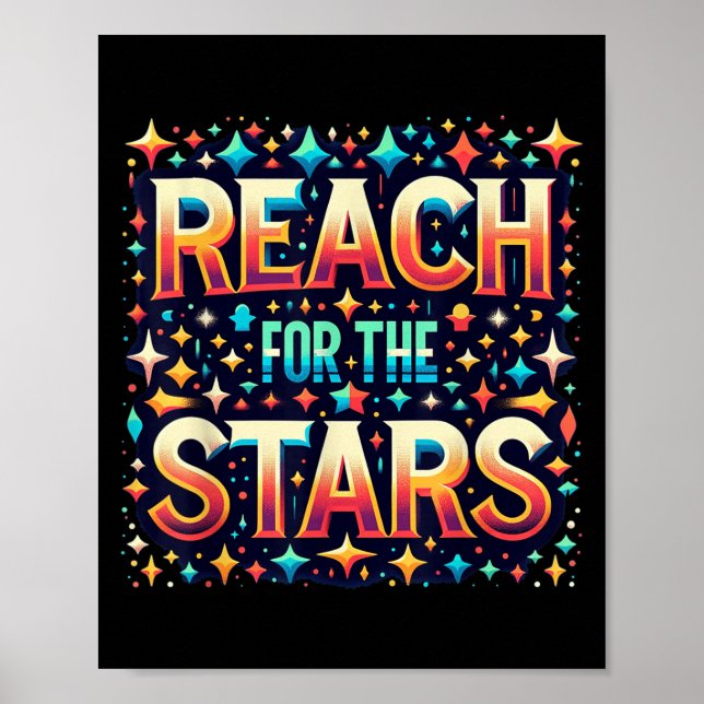 Affiche Reach For The Stars Motivational  (Devant)