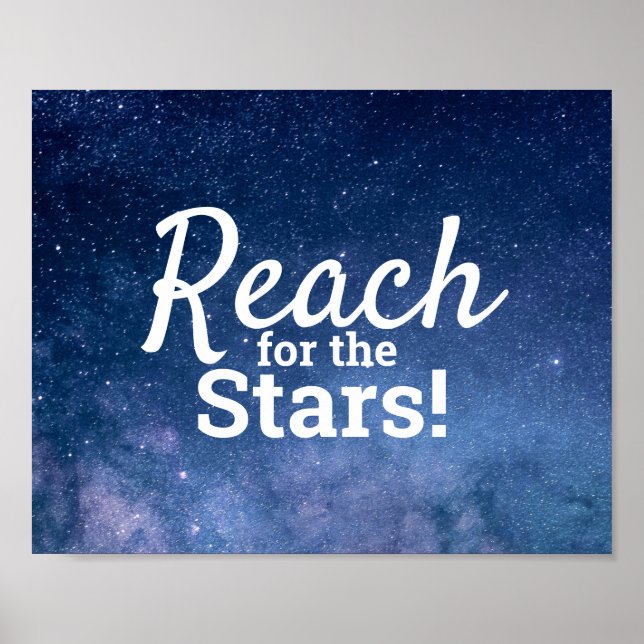 Affiche Reach For The Stars Motivational Inspiration Citat (Devant)