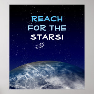 Affiche Reach for the Stars Planet Earth Flying Star