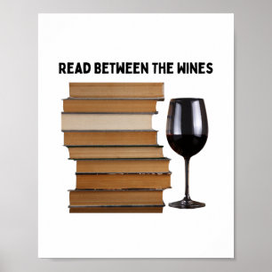 Affiche Read Between Wines Wall Art