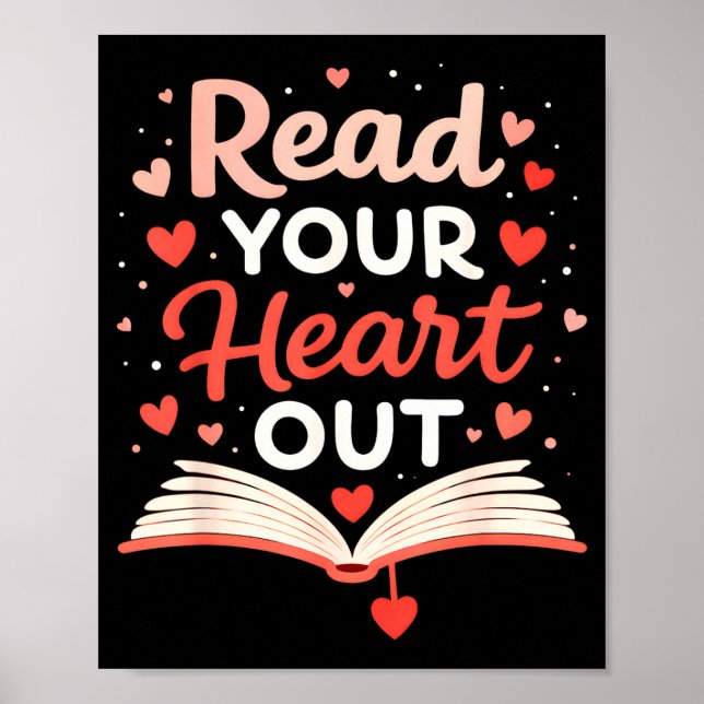 Affiche Read Your Heart Out Funny Valentine Teacher Bookwo (Devant)
