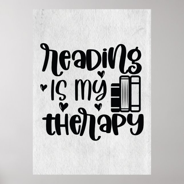 Affiche Reader Gift Reading Is My Therapy (Devant)