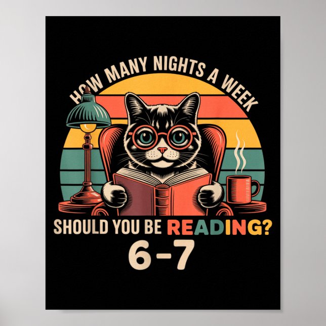 Affiche Reading 67 Meme Englieacher In Funny 67 Retro Cat  (Devant)