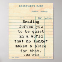 Reading Quiet John Green Citation Wall Art