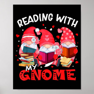 Affiche Reading With My Gnomies Books Teacher Librarian Va