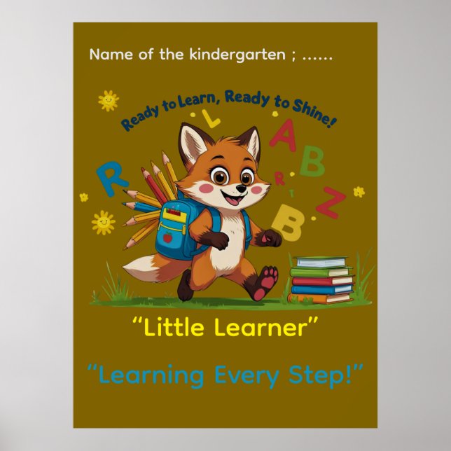 Affiche Ready to Learn, Ready to Shine!” – Kindergarten Mo (Devant)