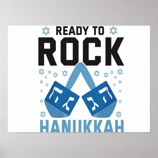 Affiche Ready To Rock Hanukkah Funny Jewish Holiday Gift (Devant)