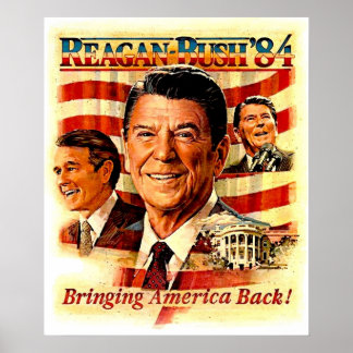 Affiche REAGAN POUR LE PRÉSIDENT Campagne Vintage Publicit