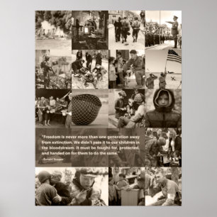 Affiche Reagan's Famous Freedom cite. Images Curated.