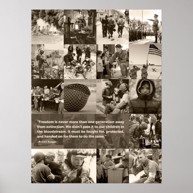 Affiche Reagan's Famous Freedom cite. Images Curated. (Devant)