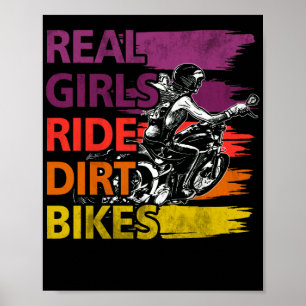 Affiche Real Girls Ride Dirt Bikes Motocross Lovers