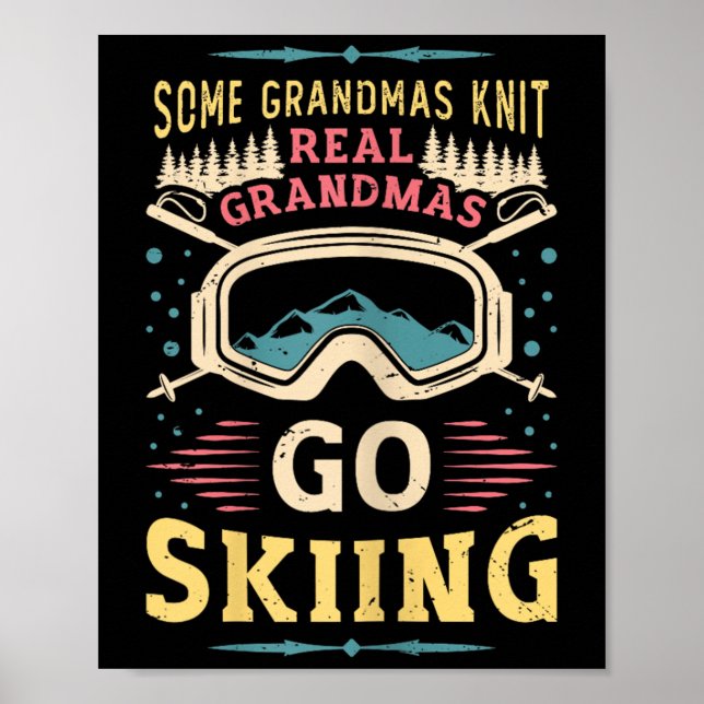 Affiche Real Grand-Mères Aller Skier Grand-Mère Ski (Devant)