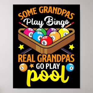 Affiche Real Grandpas Drôle Pool Joueur Billard Billard