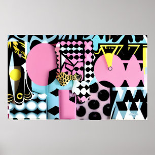 Affiche Réaligné dans Memphis Design