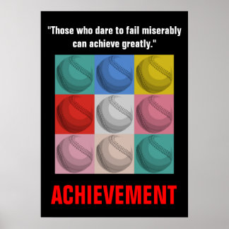 Affiche Réalisation Baseball Inspiration Motivationnelle