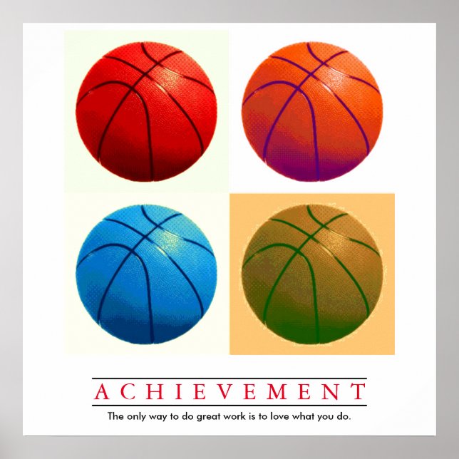 Affiche Réalisation Motivationnelle Basketball Pop Art (Devant)