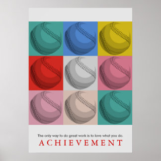 Affiche Réalisation Motivationnelle Retro Baseball Pop Art