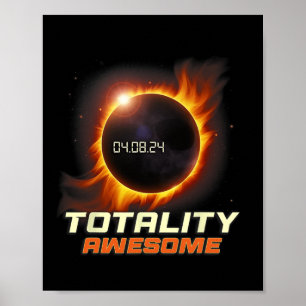 Affiche Réaliste Total Solaire Eclipse 2024 Totalité Aweso