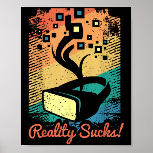 Affiche Réalité Virtuelle Graphique Rétro Art Distressé Po