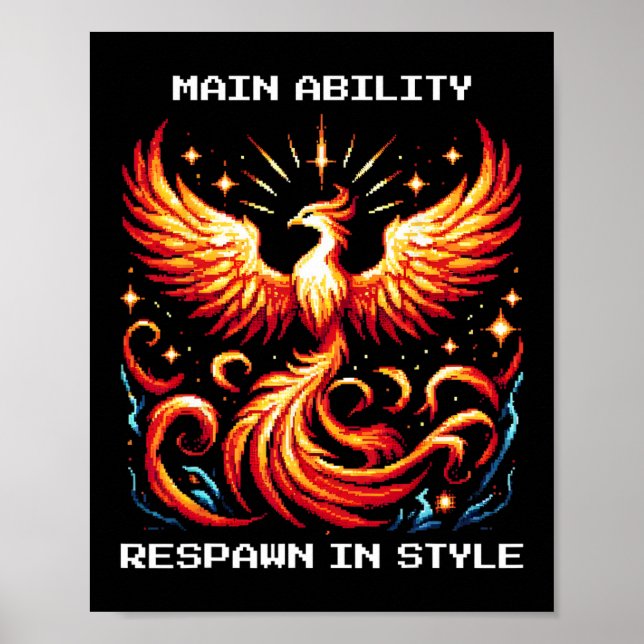 Affiche Réapparaître dans le style Phoenix Pixel Revival A (Devant)
