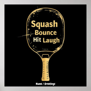 Affiche Rebond de squash, coup, rire : embrasser l'amuseme