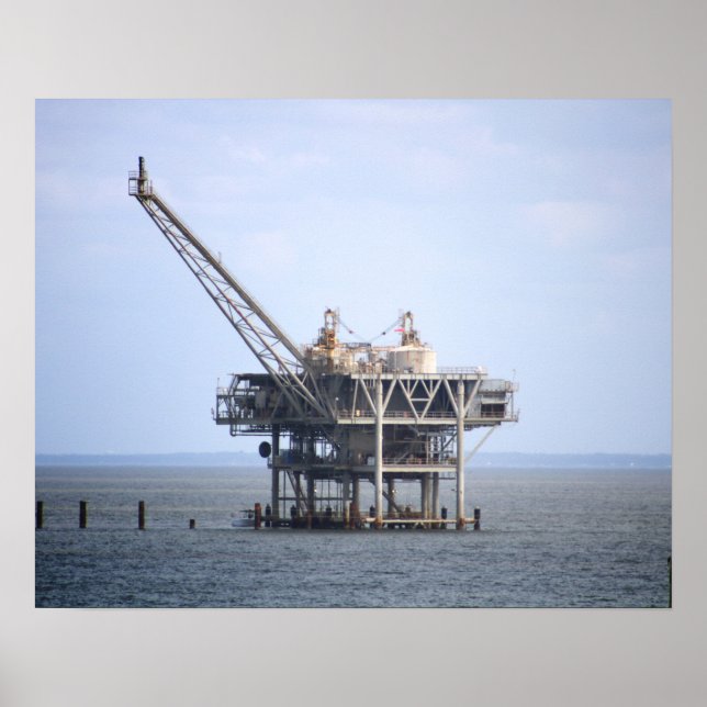 Affiche Rebord industriel dans la couleur de l'océan du Go (Devant)