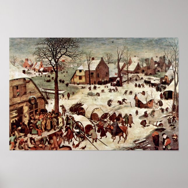Affiche Recensement À Bethléem Par Bruegel D. Ä. Pieter (Devant)