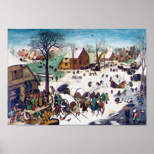 Affiche Recensement à Bethléem, Pieter Bruegel (Devant)
