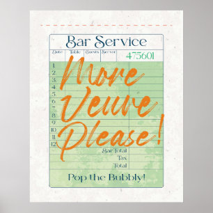 Affiche Réception chèque client Champagne Pop the Bubbly