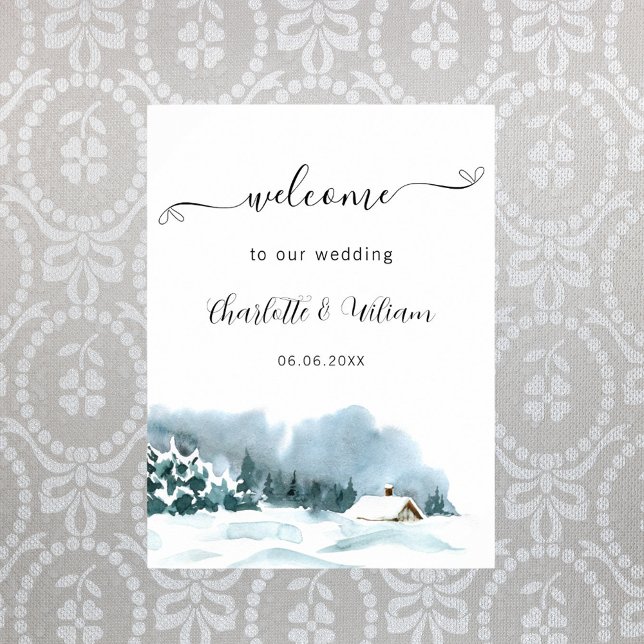 Affiche Réception de mariage en merveilleux pays d'hiver b (Créateur téléchargé)
