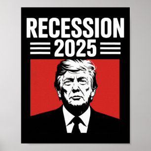 Affiche Récession 2025 Merci Trump Ironique Politique Drôl