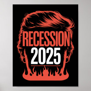 Affiche Récession 2025 Merci Trump Ironique Politique Drôl