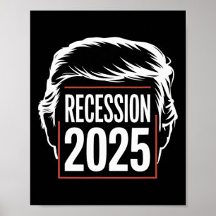 Affiche Récession 2025 Merci Trump Ironique Politique Drôl