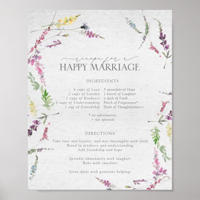 Affiche Recette botanique Eucalyptus pour un mariage heure (Devant)