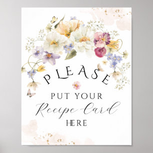 Affiche Recette de Baby Shower Rustique Fleur Sauvage de M