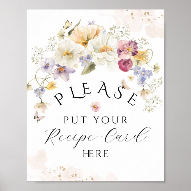 Affiche Recette de Baby Shower Rustique Fleur Sauvage de M (Devant)