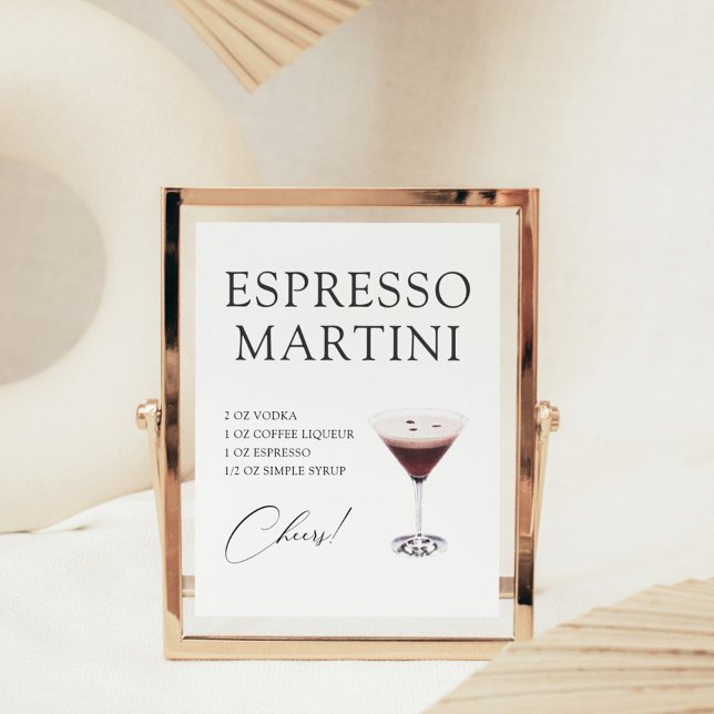 Affiche Recette de bar à cocktail Espresso Martini (Créateur téléchargé)