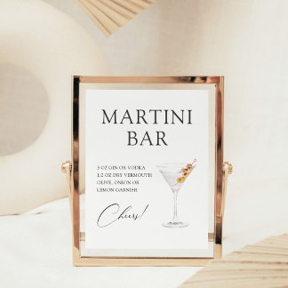 Affiche Recette de bar à cocktails Martini