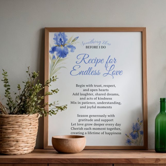 Affiche Recette de cadeau de douche de mariage pour un amo (Bridal Shower Gift Recipe for Endless Love Poster
)